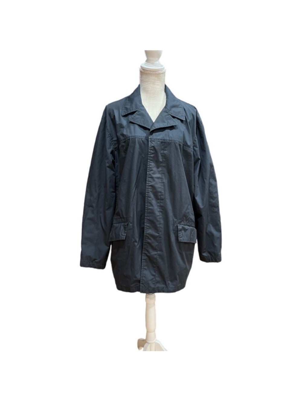 J. Crew Men's Navy Blue Cotton Trench